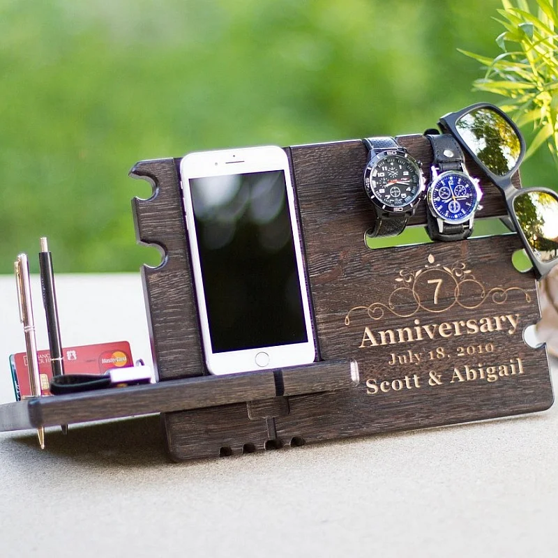 Kişiye Özel - Ahşap Jewel Saat Telefon Aksesuar Standı