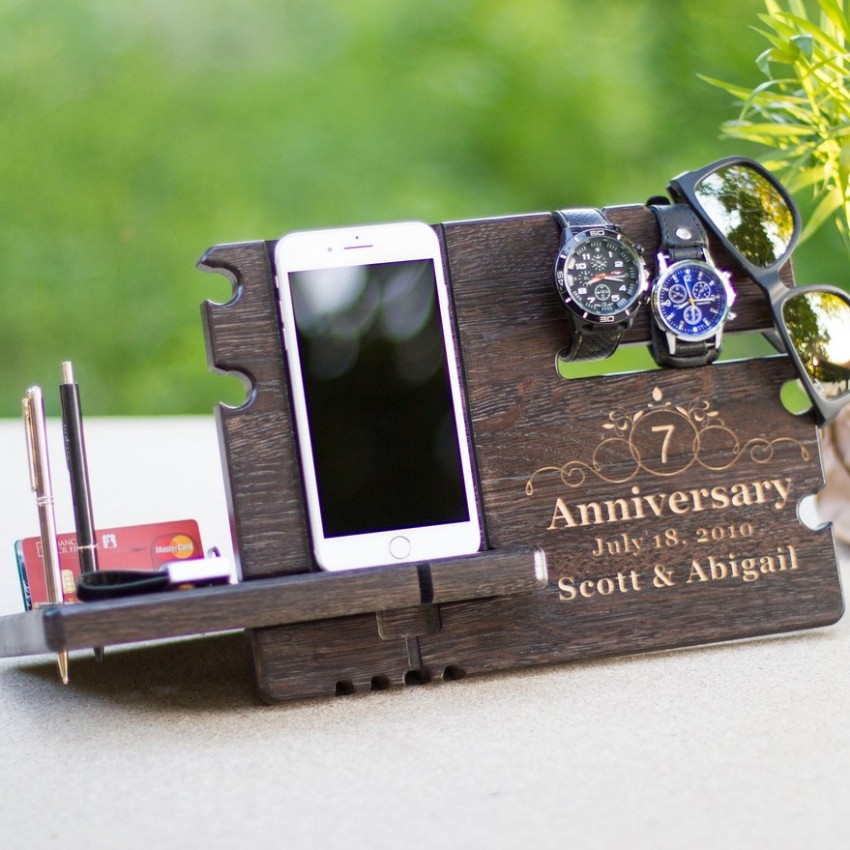 Kişiye Özel - Ahşap Jewel Saat Telefon Aksesuar Standı