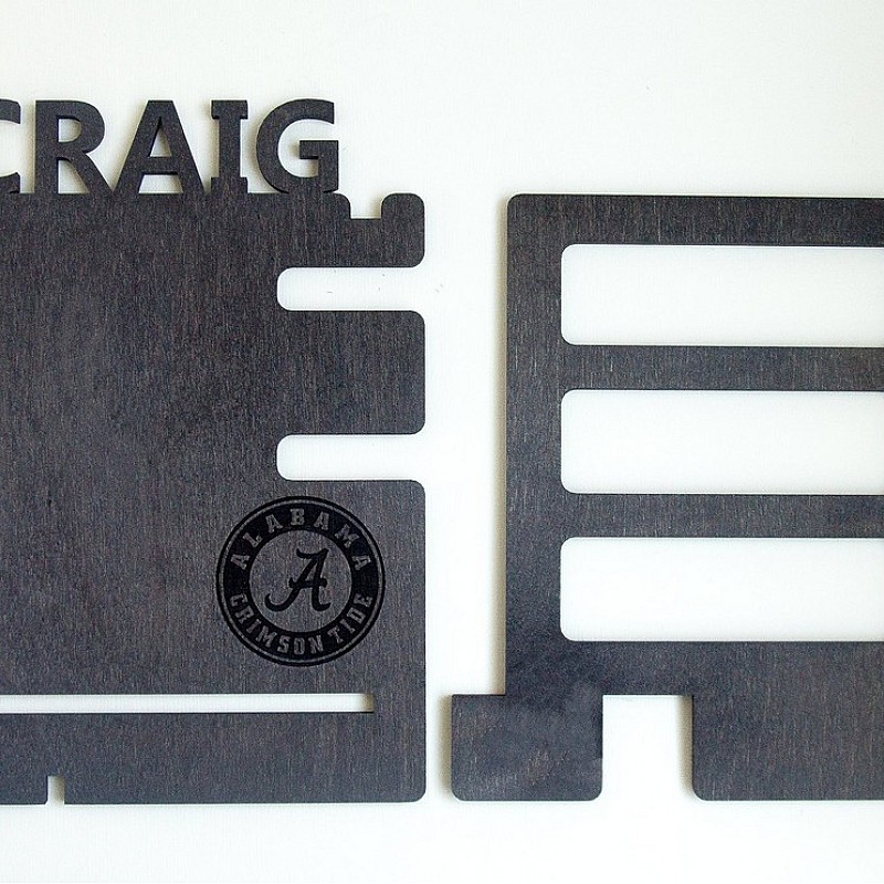 Kişiye Özel - Ahşap Üst Bölüm İsim İşlemeli Aksesuar Standı