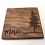 Kişiye Özel - Ahşap El İşçilikli Bardak Altlık 4 adet Kare Tasarım