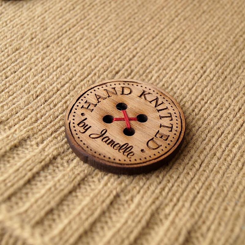 Kişiye Özel - Ahşap Yuvarlak Düğme