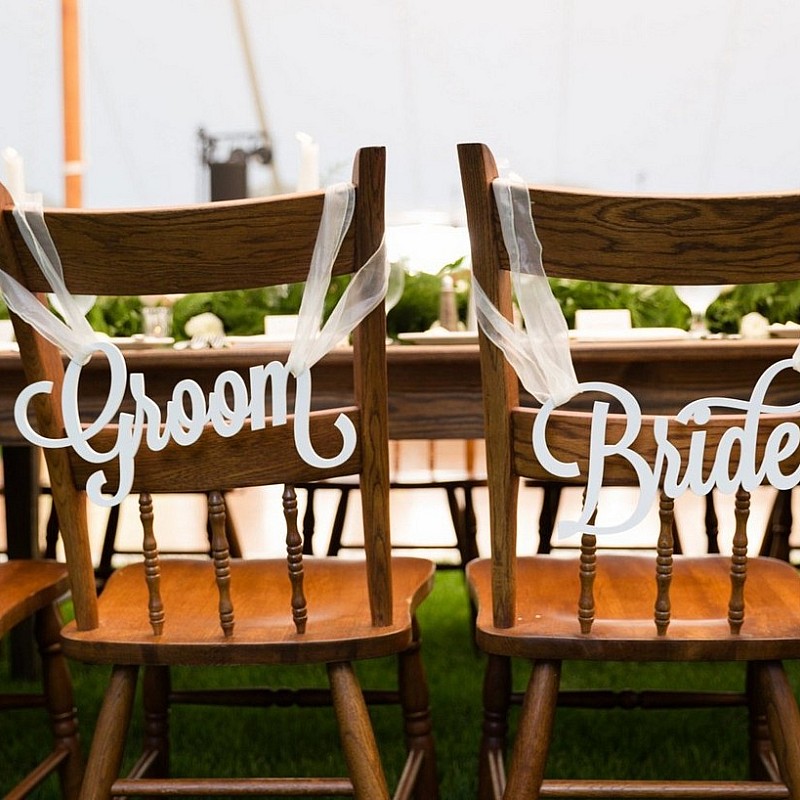 Kişiye Özel - Ahşap Özel Gün Sandalye Arkası İsimlik Düğün Nişan Nikah Doğum Günü