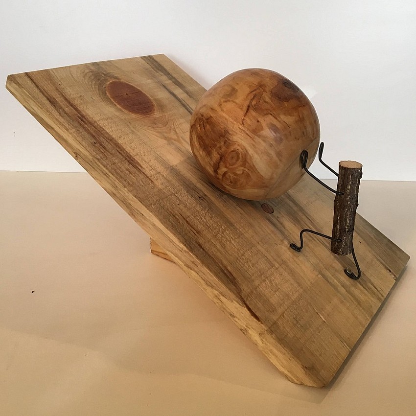 Kişiye Özel - Ahşap Masaüstü Düz Rampa Top Yuvarlayan Dal Figürleri