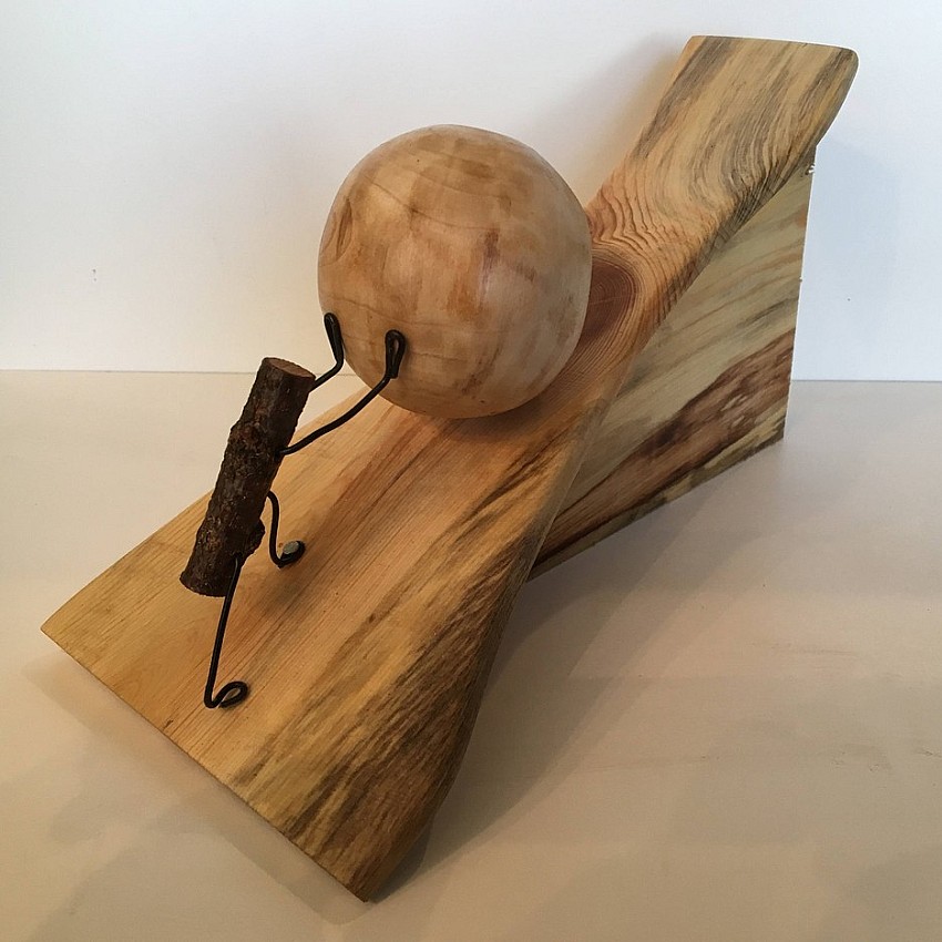 Kişiye Özel - Ahşap Masaüstü Rampa Top Yuvarlayan Dal Figürleri