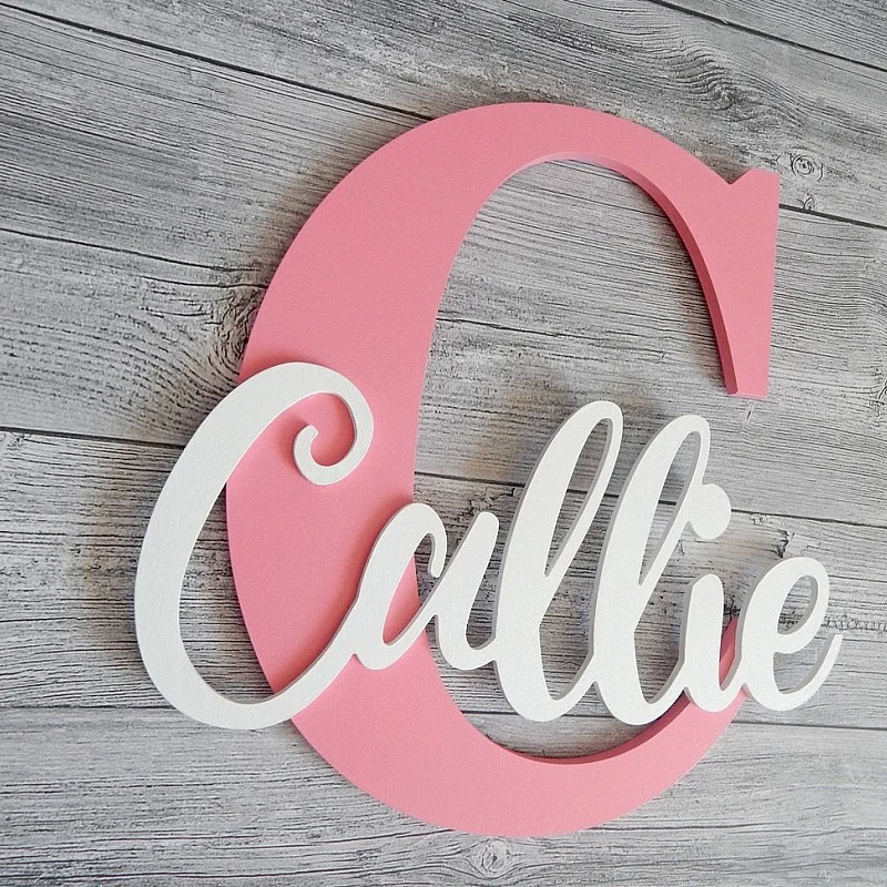 Kişiye Özel - Ahşap Tek Harf Üzerine İsimlik