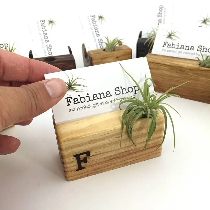 Kişiye Özel - Ahşap Saksılı Masaüstü Kartvitiklik Flowerpot Tasarım