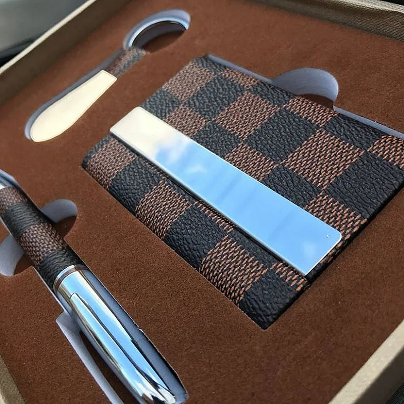 Kişiye Özel - Metal Çelik Kasa Set Kartvizitlik Kalem Anahtarlık