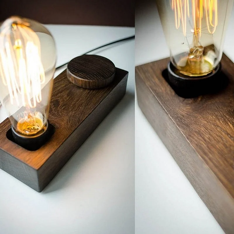 Kişiye Özel - Ahşap Tasarım Desk Masaüstü Lamba