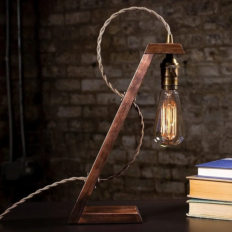 Kişiye Özel - Ahşap Edison Tasarım Masaüstü Lamba Kişiye Özel - Ahşap Edison Tasarım Masaüstü Lamba