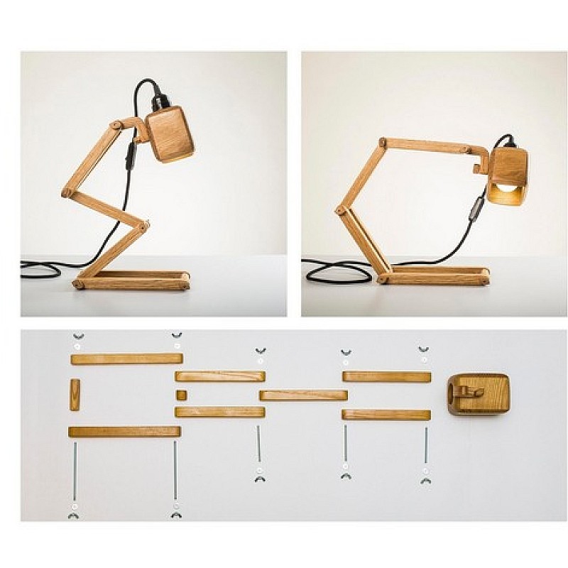 Kişiye Özel - Ahşap Hayvan Figürlü Tasarım Masaüstü Lamba