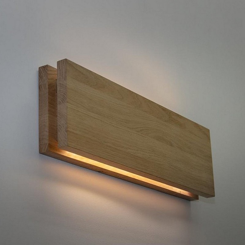 Kişiye Özel - Ahşap Duvar Üstü Led Modern Lamba