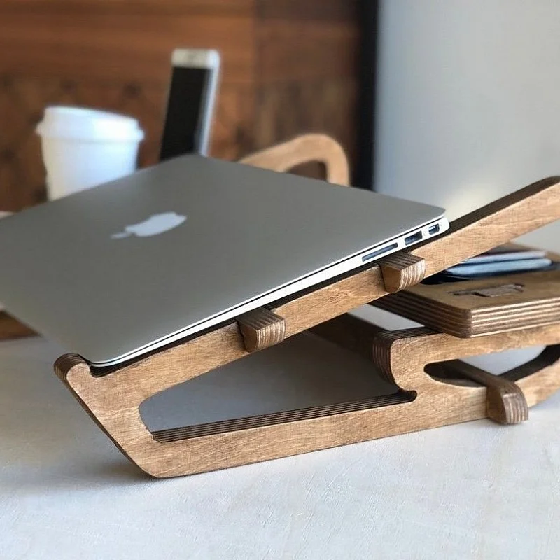 Kişiye Özel - Ahşap Full Tunçkol Design Laptop Sehpası