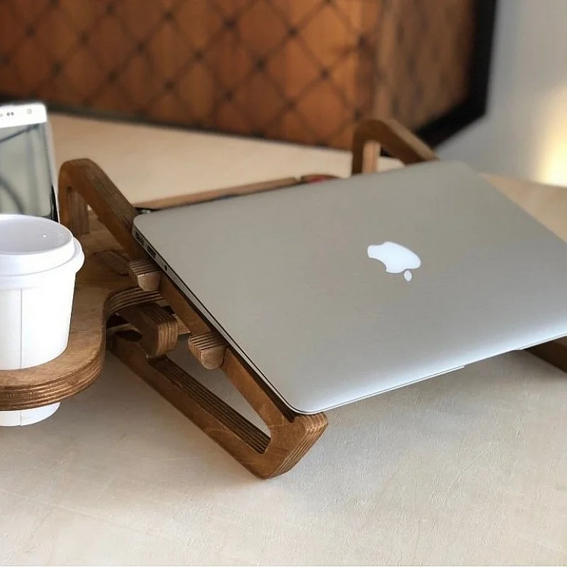 Kişiye Özel - Ahşap Full Tunçkol Design Laptop Sehpası