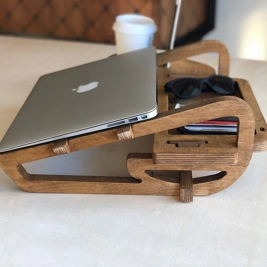 Kişiye Özel - Ahşap Full Tunçkol Design Laptop Sehpası