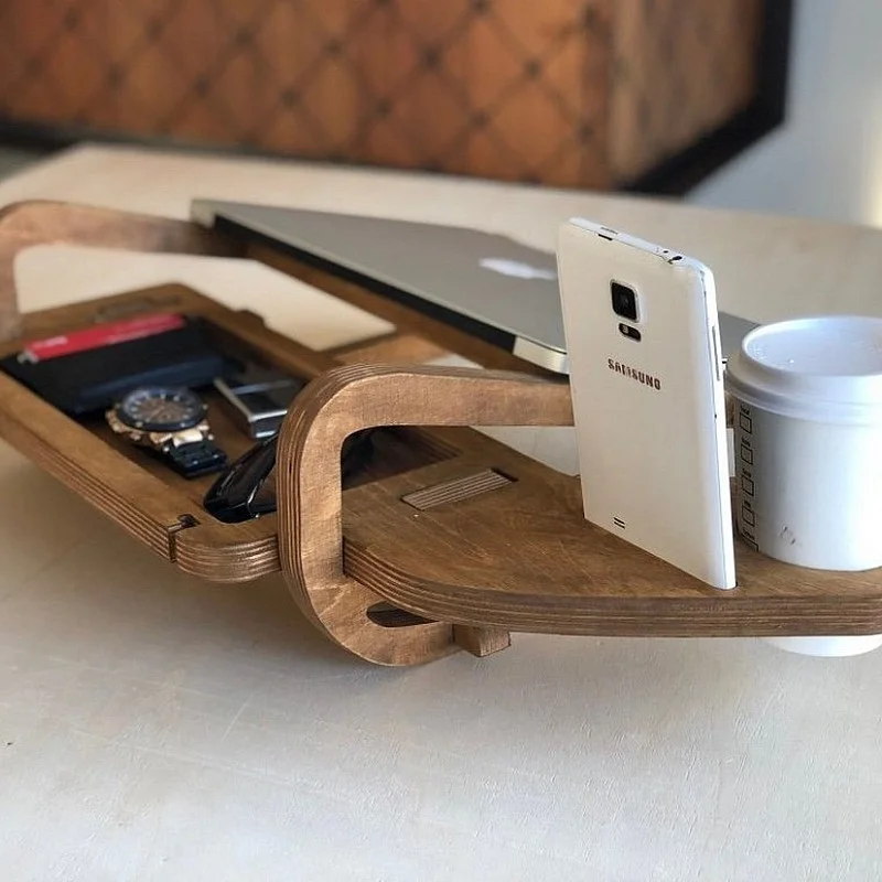 Kişiye Özel - Ahşap Full Tunçkol Design Laptop Sehpası