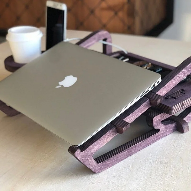 Kişiye Özel - Ahşap Full Tunçkol Design Laptop Sehpası