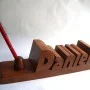 Kişiye Özel - Ahşap El İşçilikli Masa İsimliği 3D Oyma Tasarım