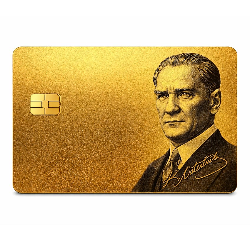 Metal Kredi Kartı Cnc İşleme- 24K Gerçek Altın Kaplama