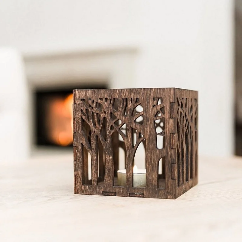 Kişiye Özel - Ahşap Mumluk Hardwood Tasarım