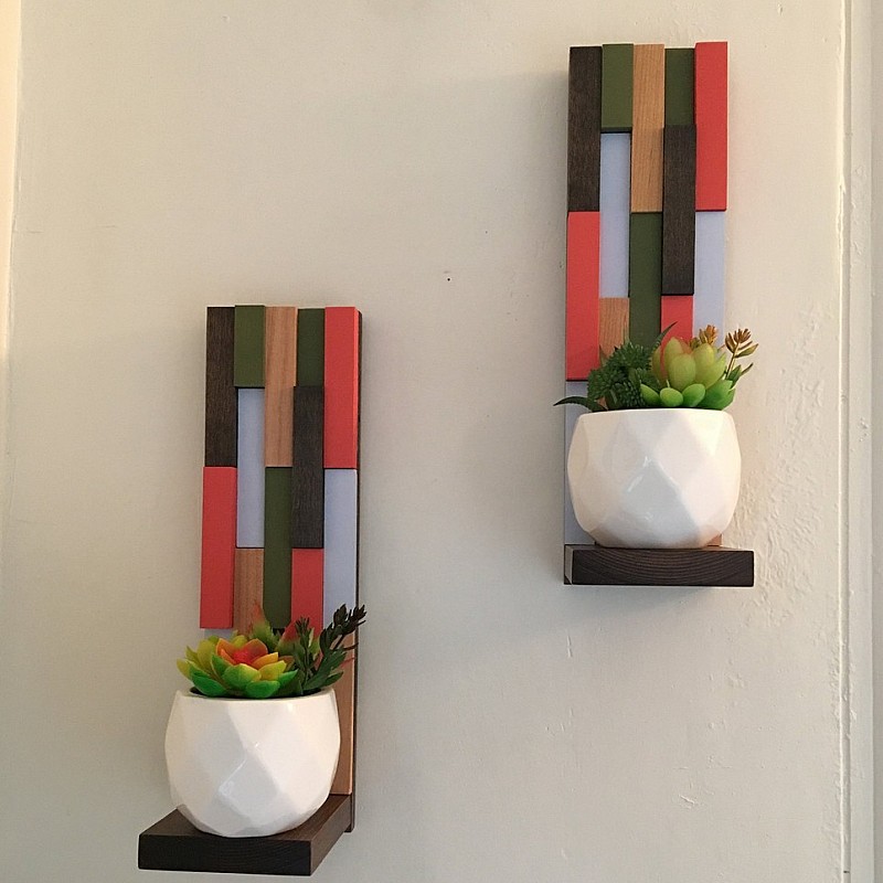 Kişiye Özel - Ahşap Duvar Rafı Part Tasarım 1 Adettir.