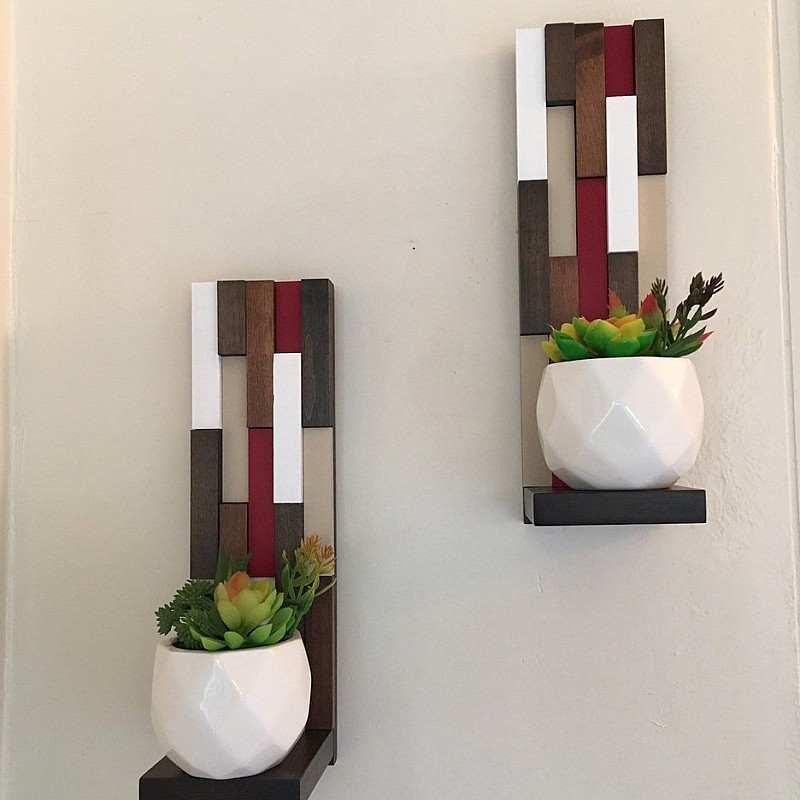 Kişiye Özel - Ahşap Duvar Rafı Part Tasarım 1 Adettir.