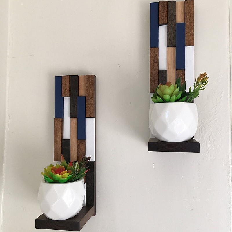 Kişiye Özel - Ahşap Duvar Rafı Part Tasarım 1 Adettir.