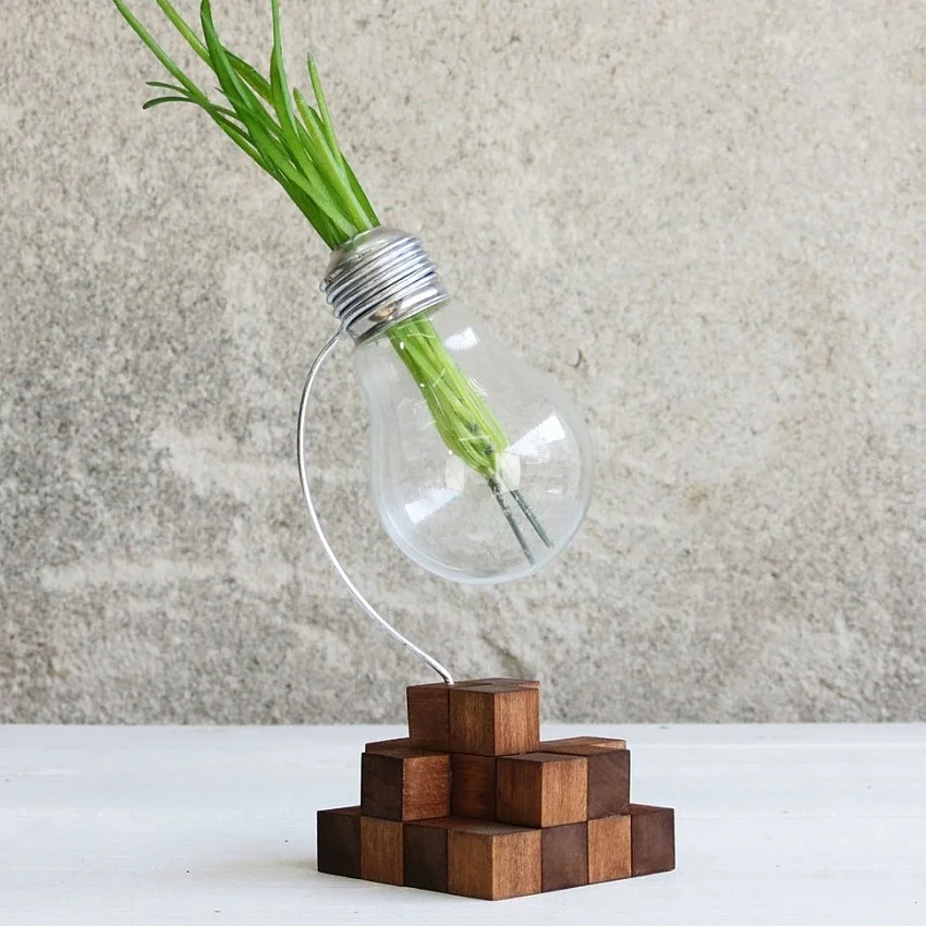 Kişiye Özel - Ahşap Square Tasarım Bulb Lamba Saksısı Kişiye Özel - Ahşap Square Tasarım Bulb Lamba Saksısı