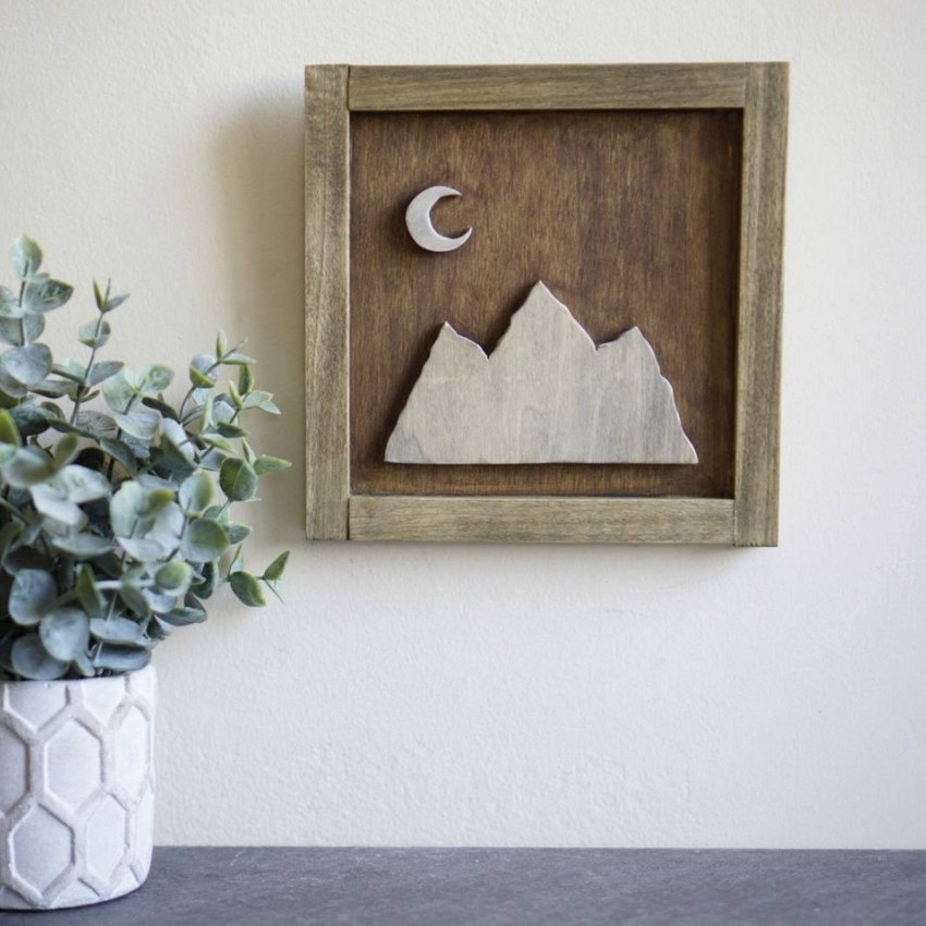 Kişiye Özel - Ahşap Tablo Dağ Manzaralı