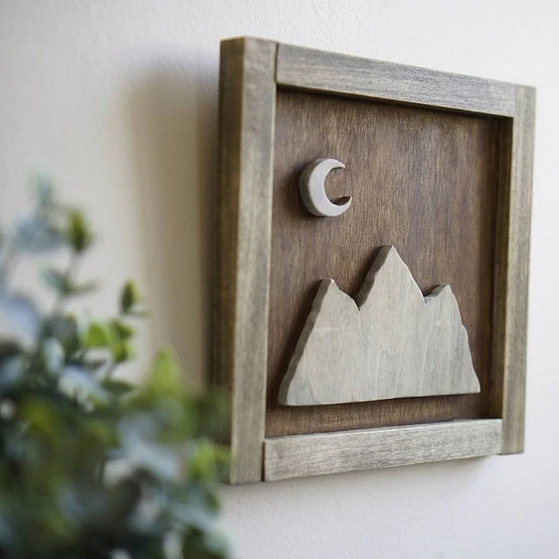 Kişiye Özel - Ahşap Tablo Dağ Manzaralı