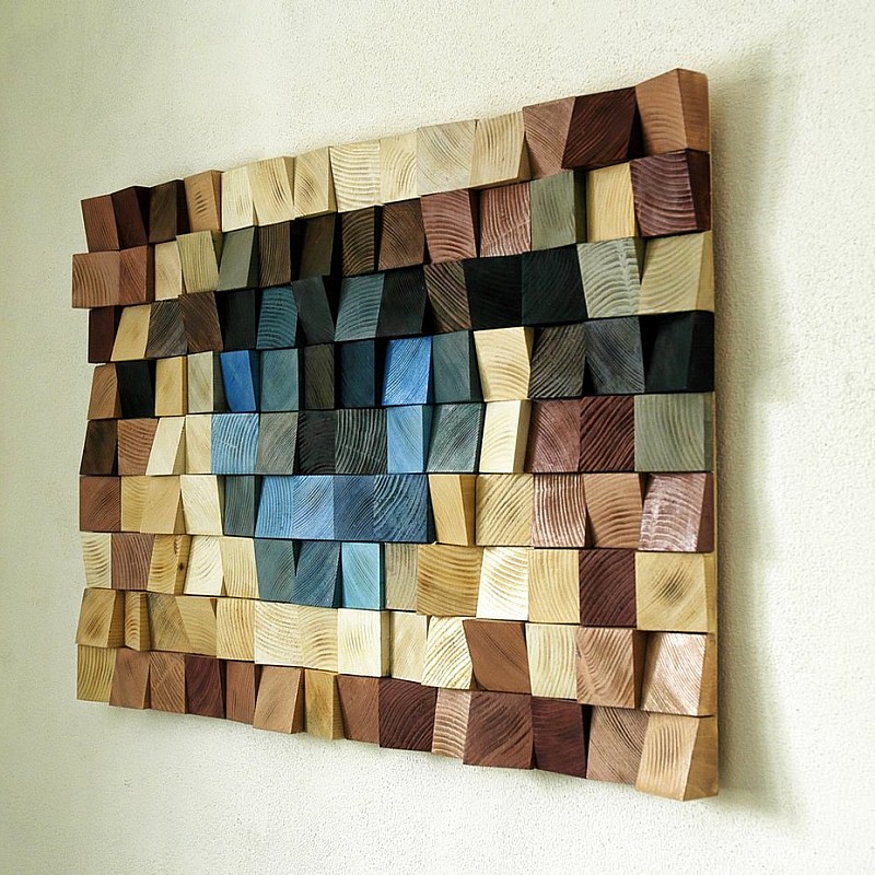 Kişiye Özel - Ahşap Kahverengi Mavi Bordonun Rengi Tablo