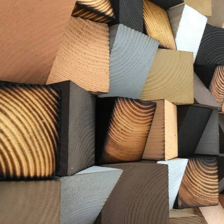 Kişiye Özel - Ahşap Kahverengi Gökkuşağı Tablo