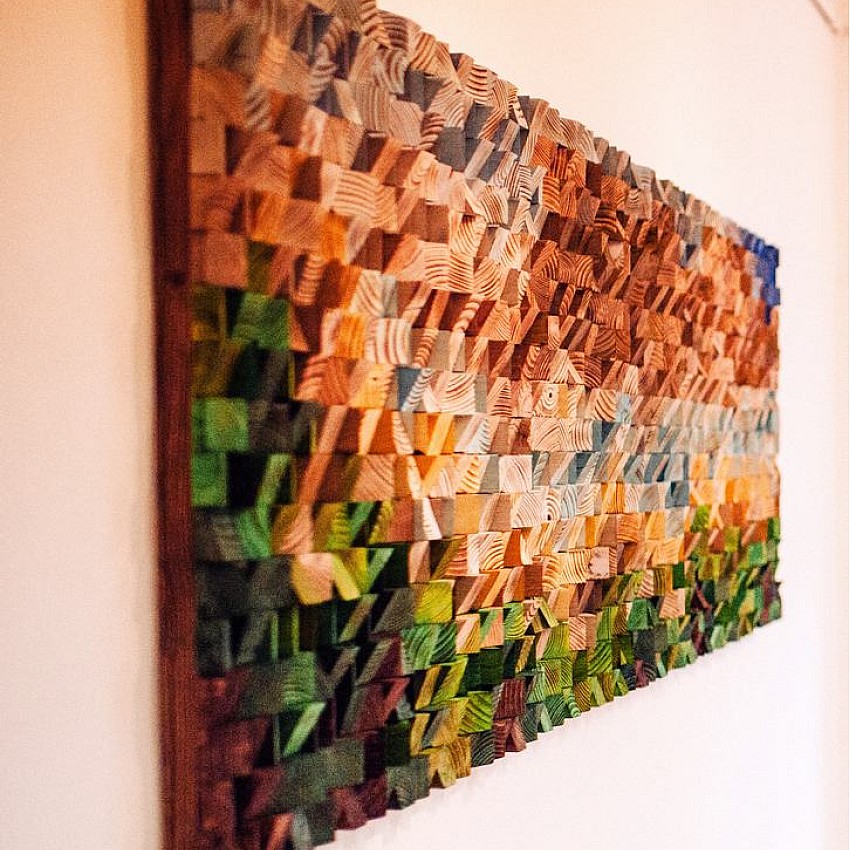 Kişiye Özel - Ahşap Kahverengi Sarının Rengi Tablo