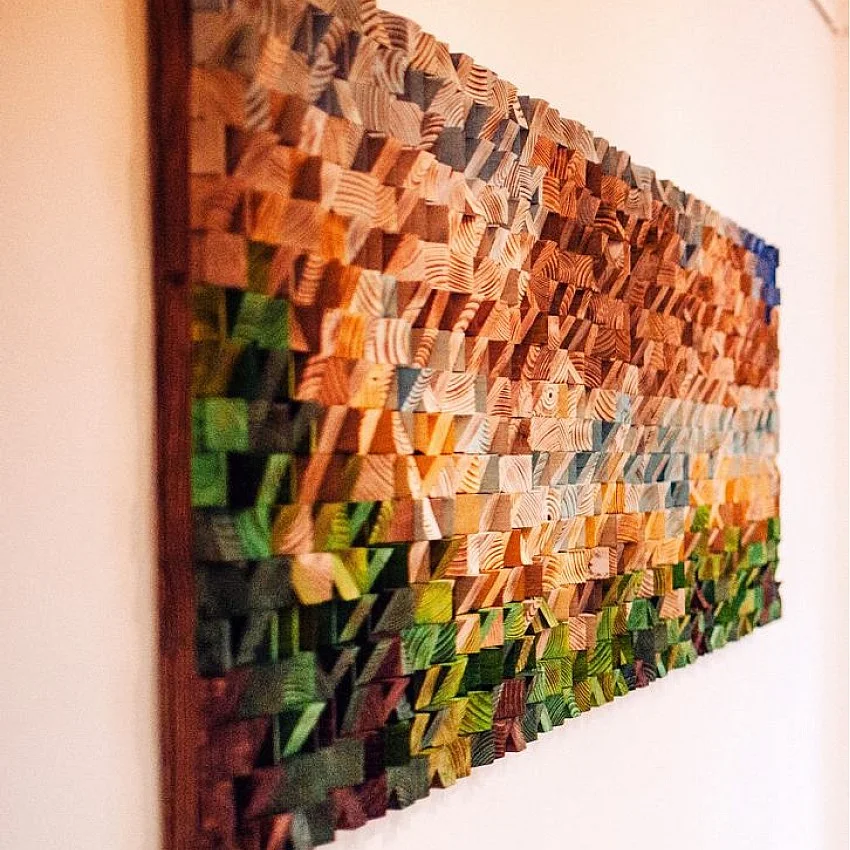 Kişiye Özel - Ahşap Kahverengi Sarının Rengi Tablo