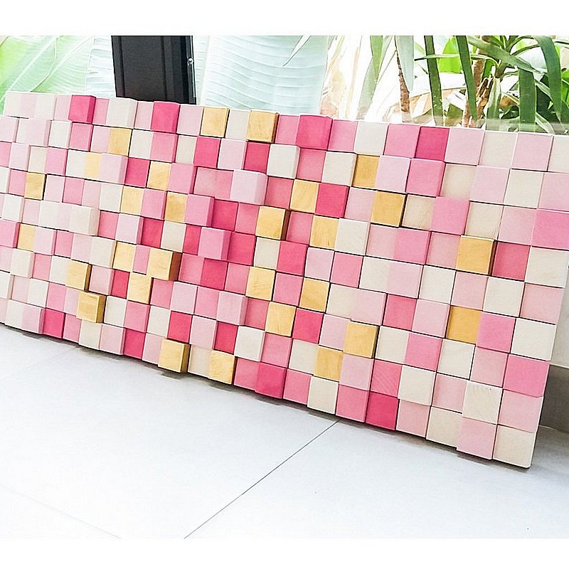 Kişiye Özel - Ahşap Pudra Pembesi Rengi Tablo