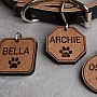 Kişiye Özel - Ahşap Kedi köpek Tasma Kimlik
