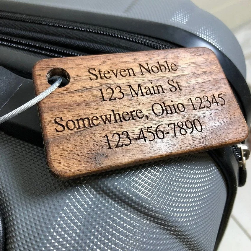 Kişiye Özel - Ahşap Valiz Etiketi