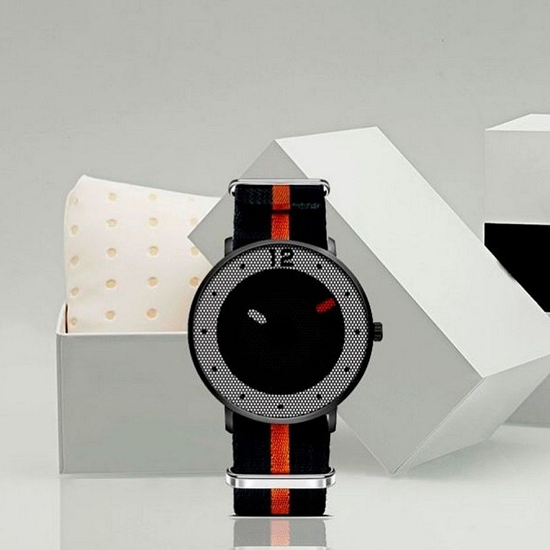 Cool Watch Saat - Siyah Kasa - Siyah Turuncu Şerit Kordon Cool Fashion Unisex