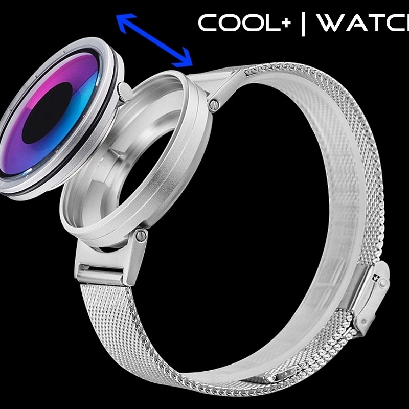 Cool Watch Saat - Silver Kasa - Silver Kordon CooL Galaxy Mix Mavi Pembe Ekran Unisex