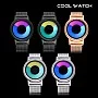 Cool Watch Saat - Silver Kasa - Silver Kordon CooL Galaxy Mix Sarı Yeşil Ekran Unisex