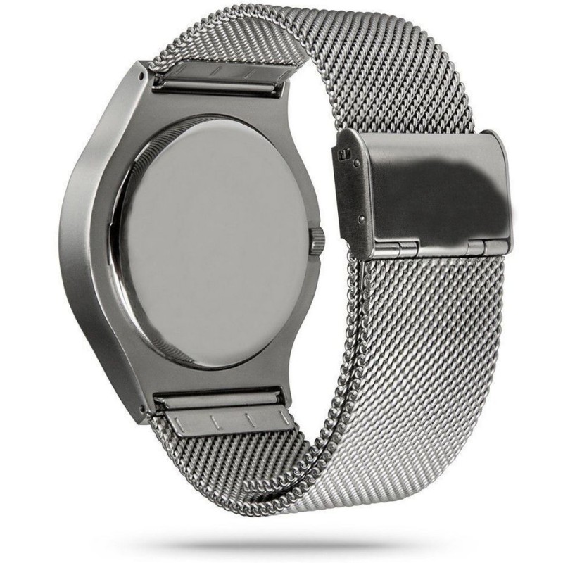 Cool Watch Saat - Silver Shiny Kasa - Silver Kordon CooL Galaxy S Mavi Ekran Unisex