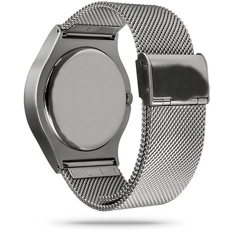 Cool Watch Saat - Silver Shiny Kasa - Silver Kordon CooL Galaxy S Mavi Ekran Unisex