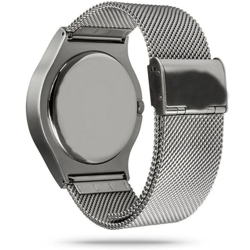 (Cool Watch Saat - Silver Shiny Kasa - Silver Kordon CooL Galaxy S Mavi Ekran Unisex)