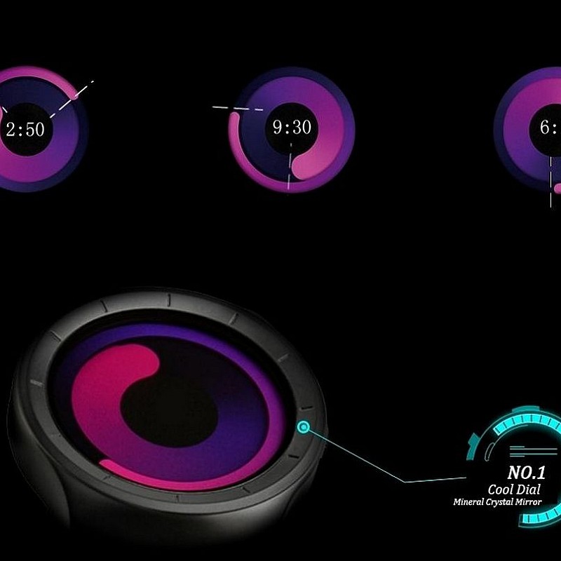 Cool Watch Saat - Siyah Mat Kasa - Siyah Kordon CooL Galaxy S Mor Ekran Unisex