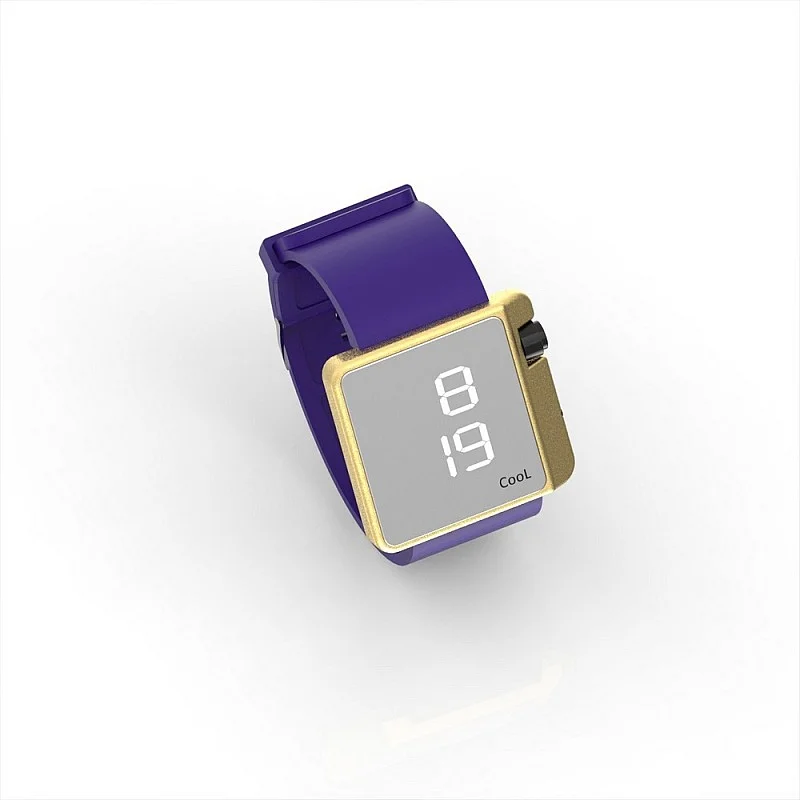 Cool Watch Saat - Gold Edition - Mor Kayış Unisex