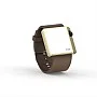 Cool Watch Saat - Gold Shiny Led Edition - Kahverengi Kayış Unisex