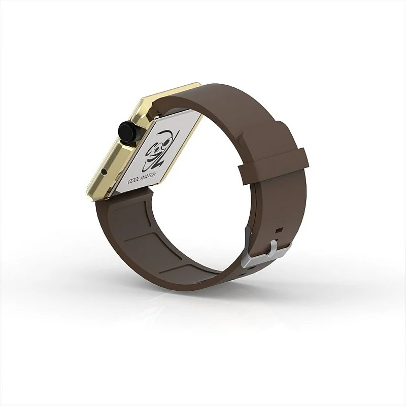 Cool Watch Saat - Gold Shiny Led Edition - Kahverengi Kayış Unisex
