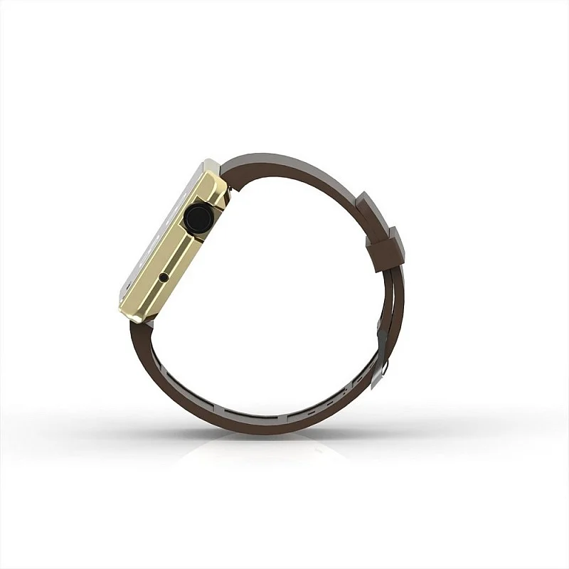 Cool Watch Saat - Gold Shiny Led Edition - Kahverengi Kayış Unisex