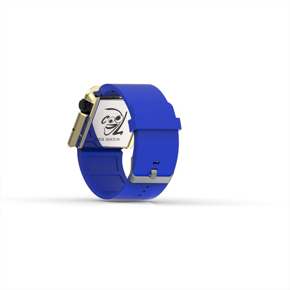 Cool Watch Saat - Gold Shiny Led Edition - Mavi Kayış Unisex