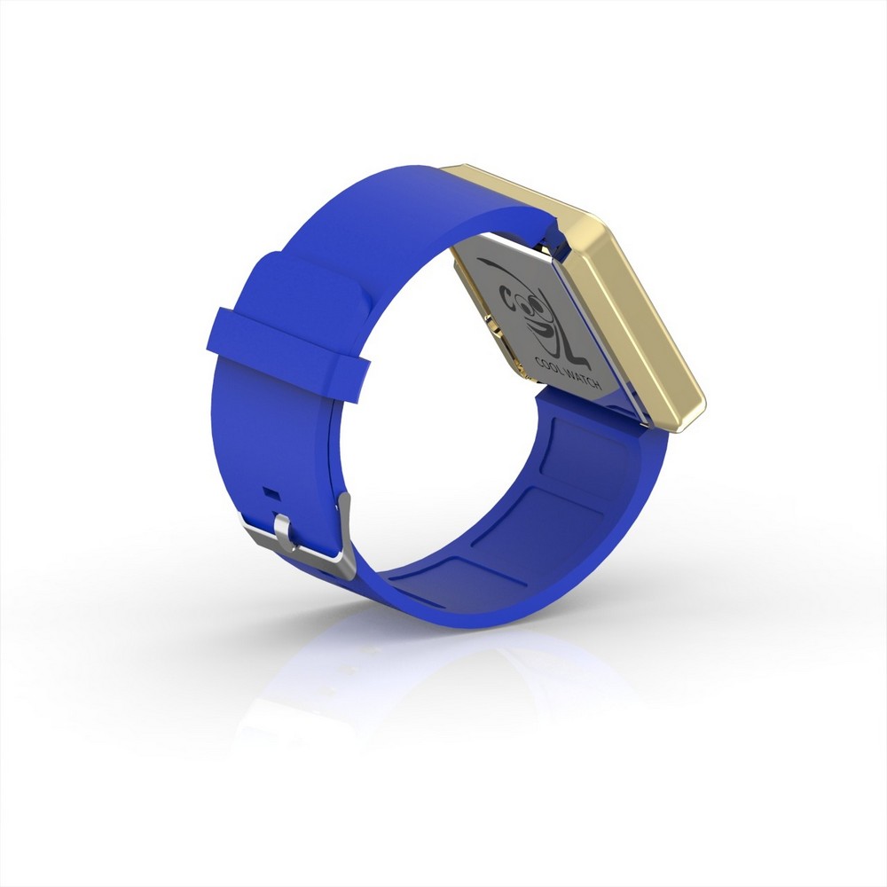Cool Watch Saat - Gold Shiny Led Edition - Mavi Kayış Unisex