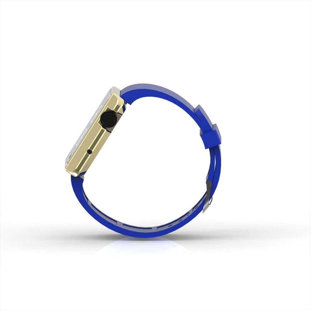 Cool Watch Saat - Gold Shiny Led Edition - Mavi Kayış Unisex